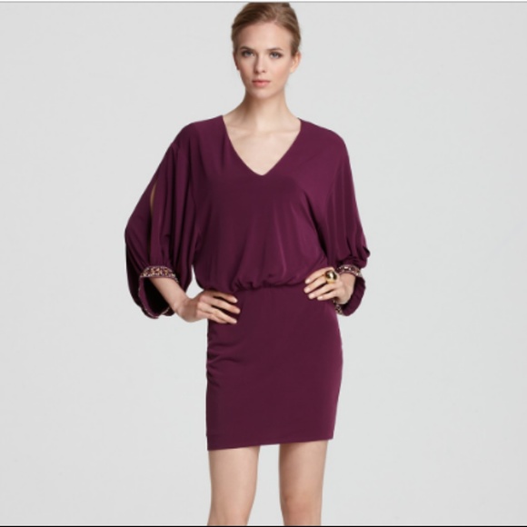 Laundry By Shelli Segal Dresses & Skirts - Laundry Blouson Purple with Beaded Cuff Dress